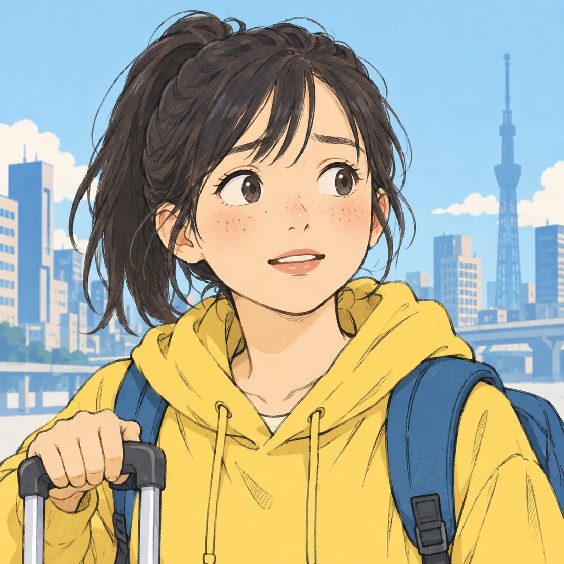 作品「上京生存戦略」の主人公のイラスト