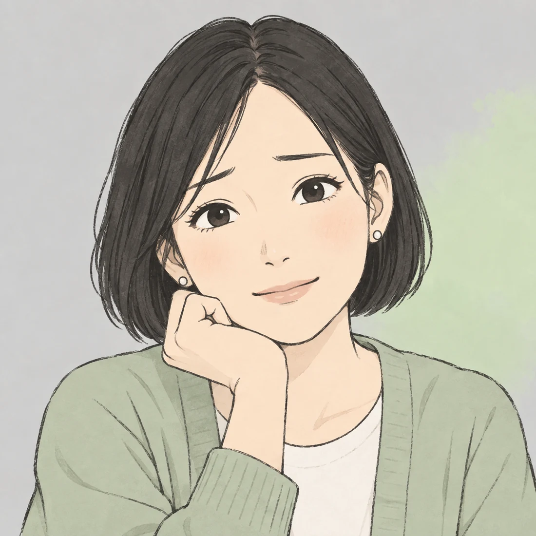 作品「灰色人生」の相談役のイラスト